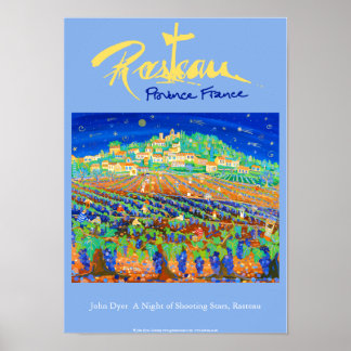 Art Poster: Rasteau,France. Provence Blue Poster