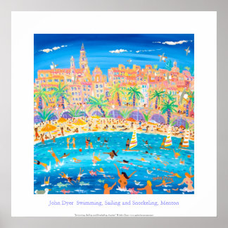 Art Poster: Swimming, Sailing & Snorkeling, Menton Poster