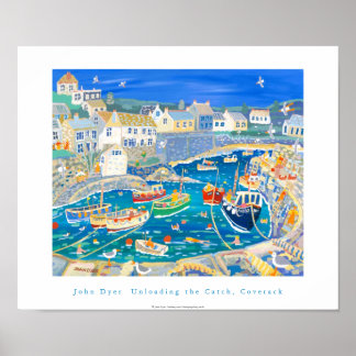 Art Poster: Unloading the Catch,Coverack, Cornwall Poster
