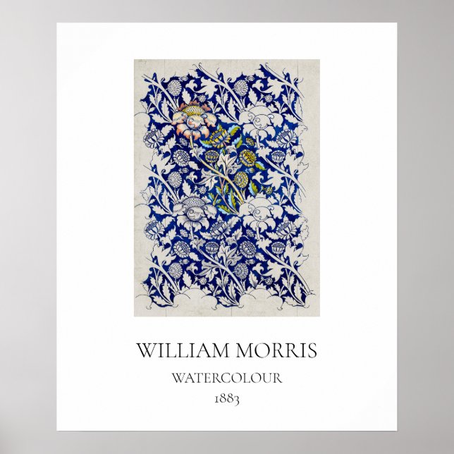 ART POSTER : WILLIAM MORRIS : WATERCOLOUR 1883 (Front)