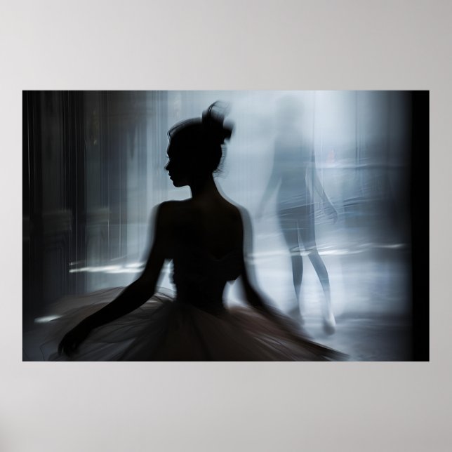 Art poster with silhouette of a dancer  (Front)