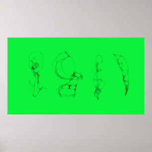 Art Potpourri Green Minimalist Drawing Poster