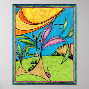 Art Print, Backyard Summer Fun Poster