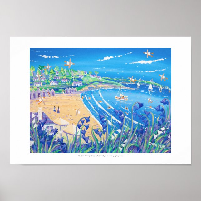 Art Print: Bluebells at Swanpool, Cornwall Poster (Front)