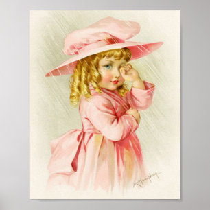 Art Print by Maud Humphrey Girl in Rain