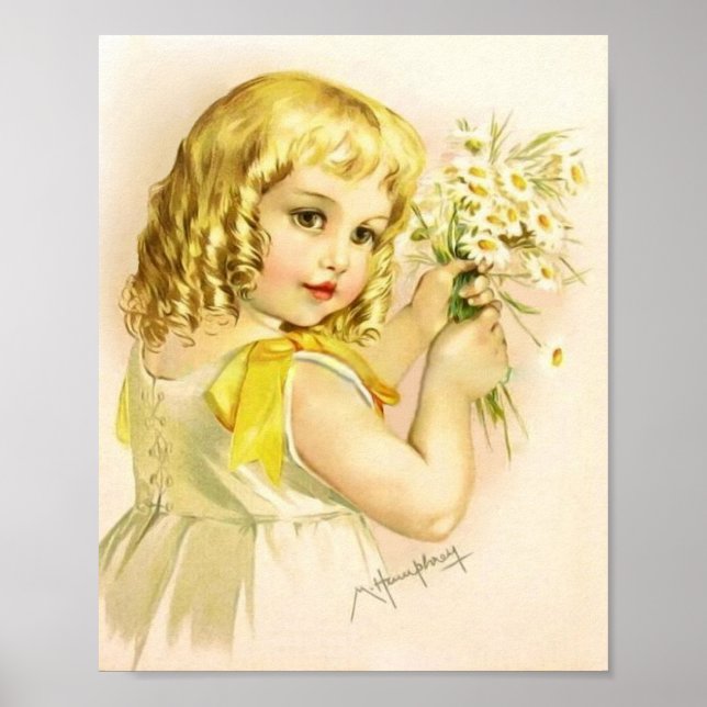 Art Print by Maud Humphrey Girl Yellow Dress (Front)