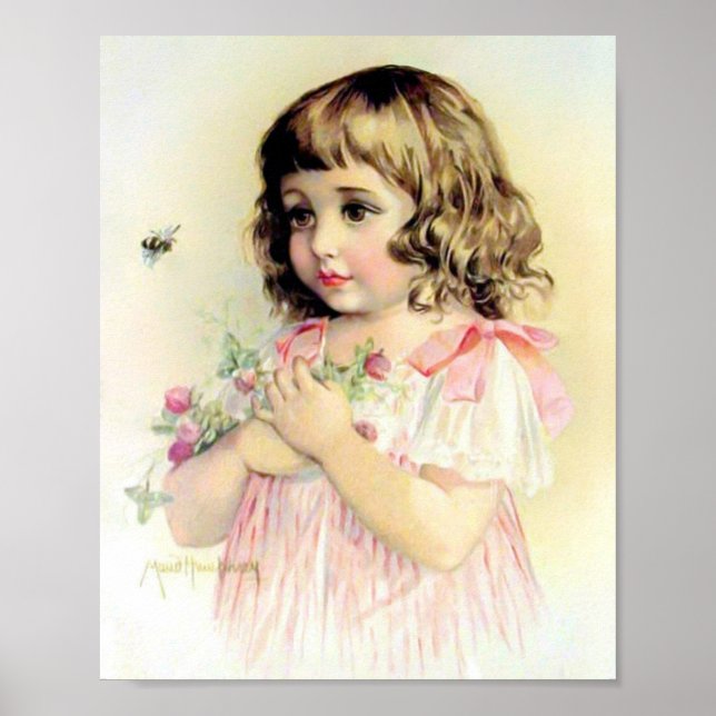 Art Print by Maud Humphrey Summer Girl & Bee (Front)