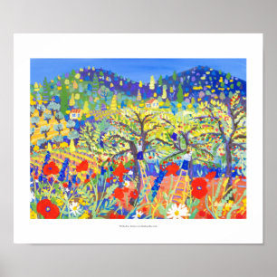 Art Print: Cherries, Poppies and Daisies Provence Poster