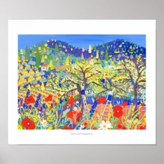 Art Print: Cherries, Poppies and Daisies Provence Poster