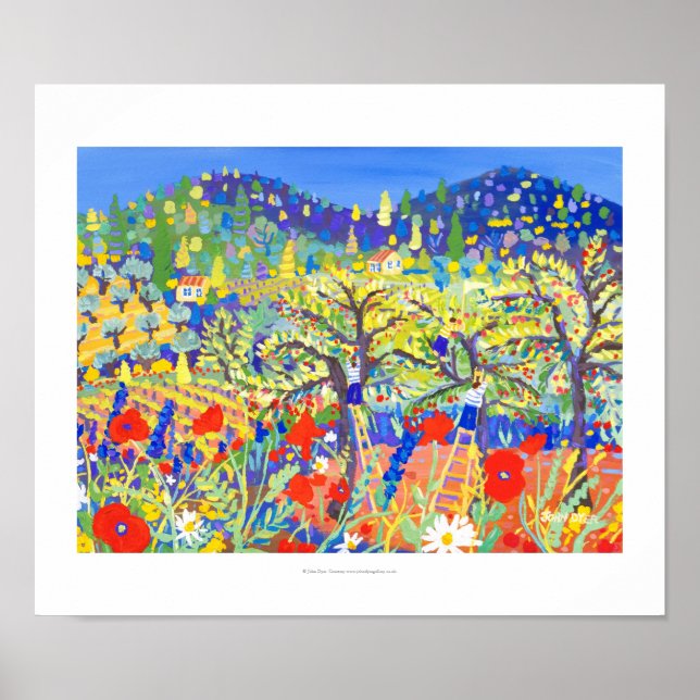 Art Print: Cherries, Poppies and Daisies Provence Poster (Front)
