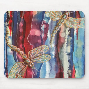 Art print, dragonflies, mouse mat. mat