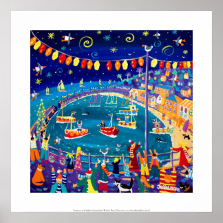 Art Print: Lanterns & Lights, Mousehole, Cornwall Poster