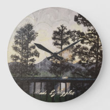 Art print on wall clock of "A Light Glisten"