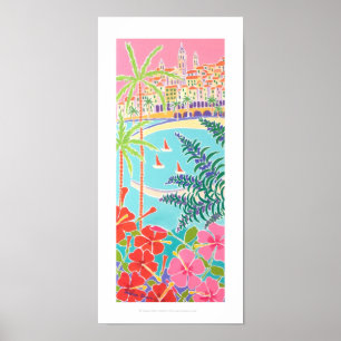 Art Print: Sailing in the Bay, Menton, France Poster