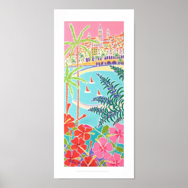 Art Print: Sailing in the Bay, Menton, France Poster (Front)