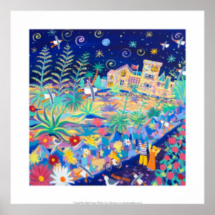 Art Print: Tropical Blue Night Tresco. Poster