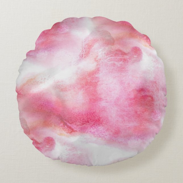 art red avant-garde background hand paint 2 round cushion (Front)