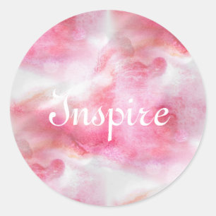 art red avant-garde background hand paint classic round sticker
