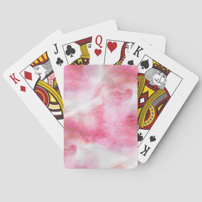 art red avant-garde background hand paint playing cards (Back)