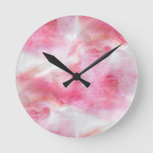 art red avant-garde background hand paint round clock