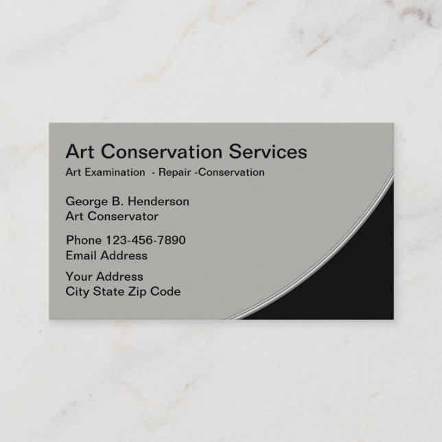 Art Restoration Services Business Card (Front)