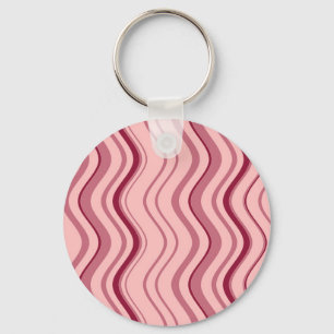 Art Retro Pink Wave Abstract Key Ring