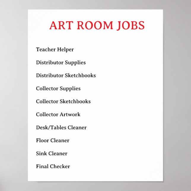 ART Room Jobs - Poster (Front)