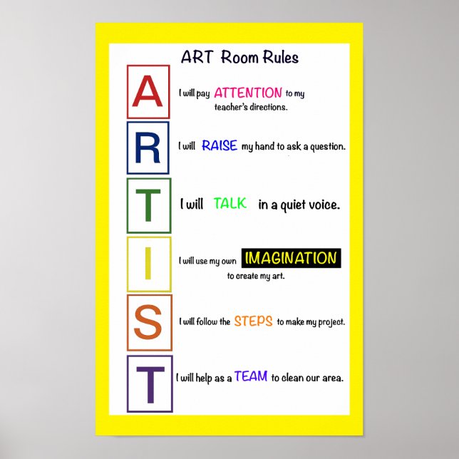 Art Room Rules. Poster (Front)