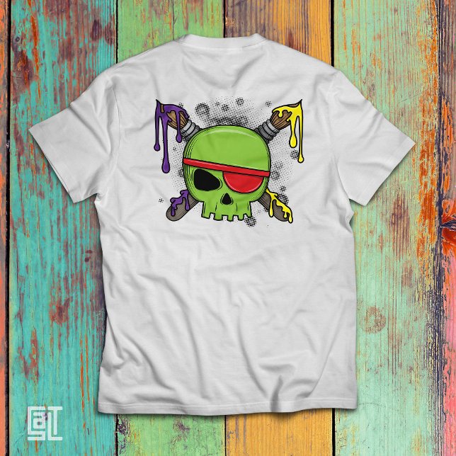 Art School Skull with Dripping Paint Essential for T-Shirt (Creator Uploaded)