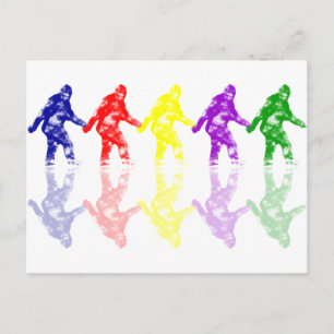 ART SCHOOL SQUATCH - Colourful Bigfoot Logo Postcard