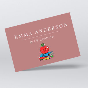 Art & Science Teacher Tutor Substitute Funny Apple Business Card