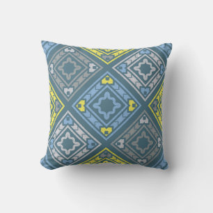 Art seamless pattern. Folk motif. Vintage geometri Cushion