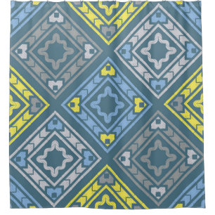 Art seamless pattern. Folk motif. Vintage geometri Shower Curtain