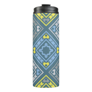 Art seamless pattern. Folk motif. Vintage geometri Thermal Tumbler