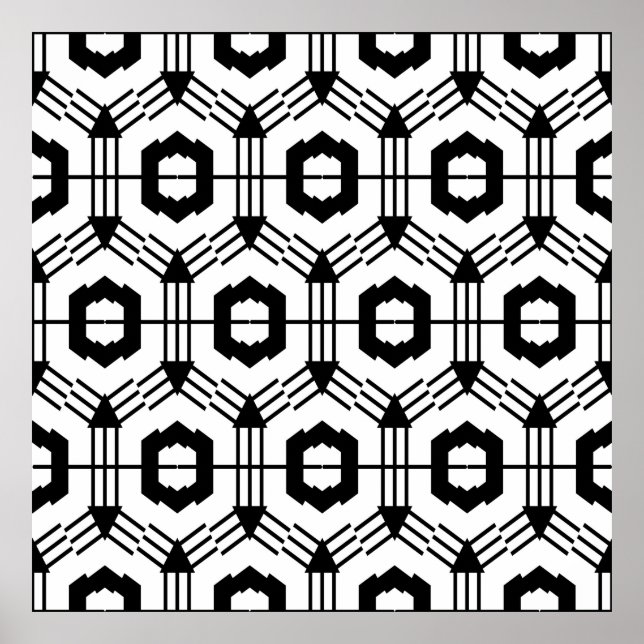 Art seamless pattern. Vintage geometric background Poster (Front)