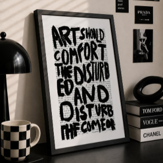 Art Should Comfort Quote Gen Z Typography Poster