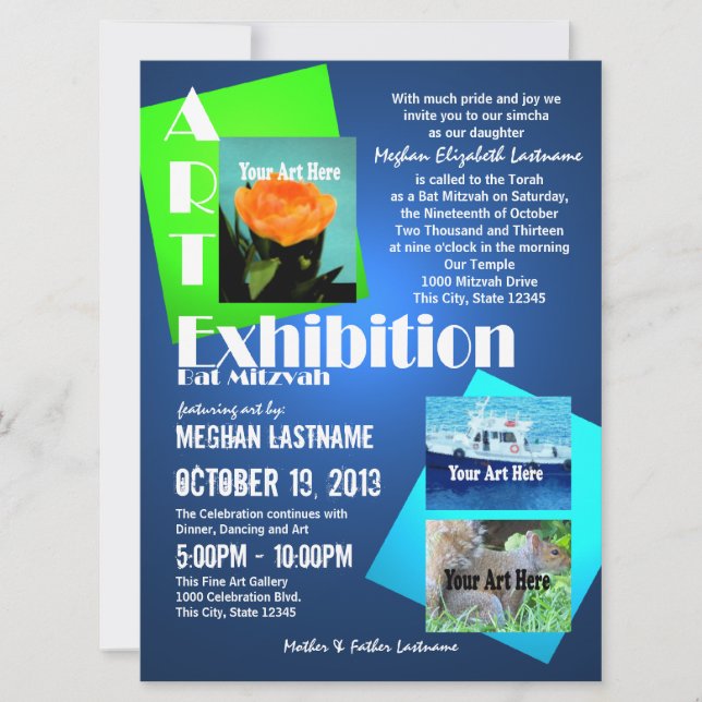 Art Show Bat Mitzvah Invitation (Front)