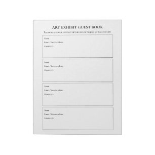 Art Show Exhibit Guest Book Notepad