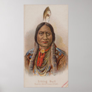 Art Sitting Bull of Lakota Indian Portrait  Poster