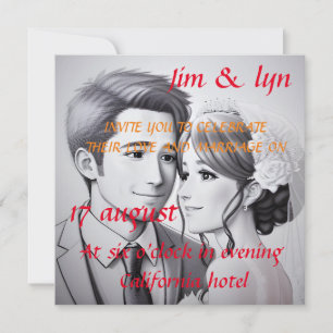 Art sketch Wedding Invitation