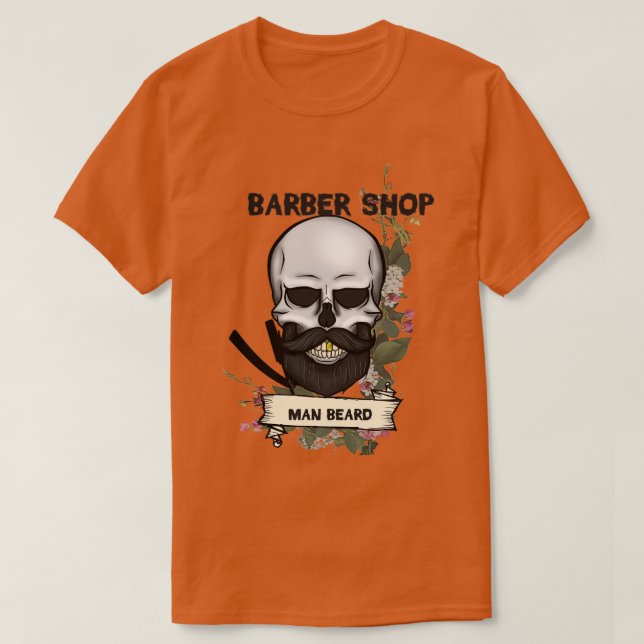 art skull barber shop T-Shirt (Design Front)