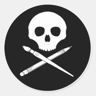 Art Skull Classic Round Sticker
