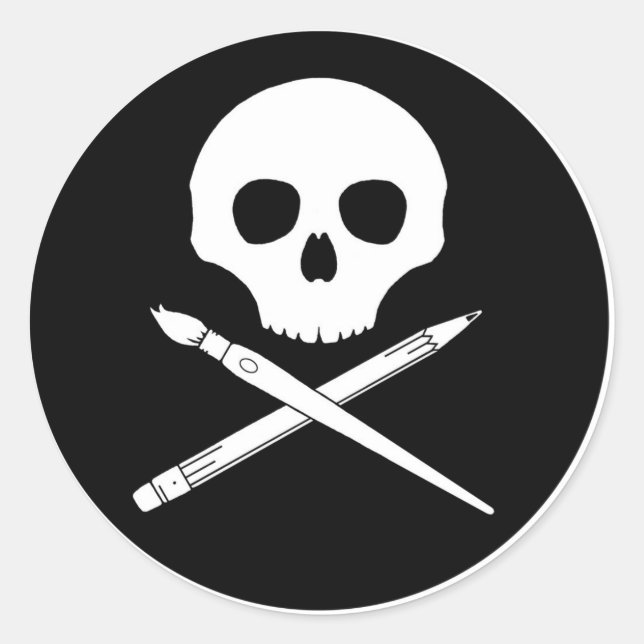 Art Skull Classic Round Sticker (Front)