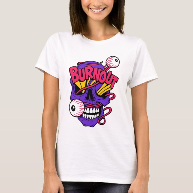 Art Skull with Burnout T-Shirt (Front)