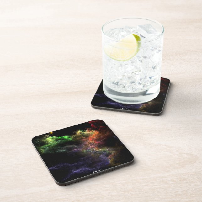 Art Stucco Mosaic Nebula Cluster Coaster Set (Right Side)