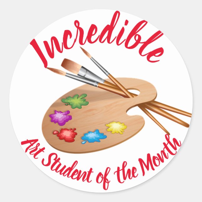 Art Student of the Month Classic Round Sticker (Front)