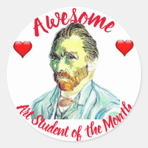 Art Student of the Month Classic Round Sticker