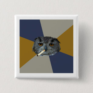Art Student Owl Advice Animal Meme 15 Cm Square Badge