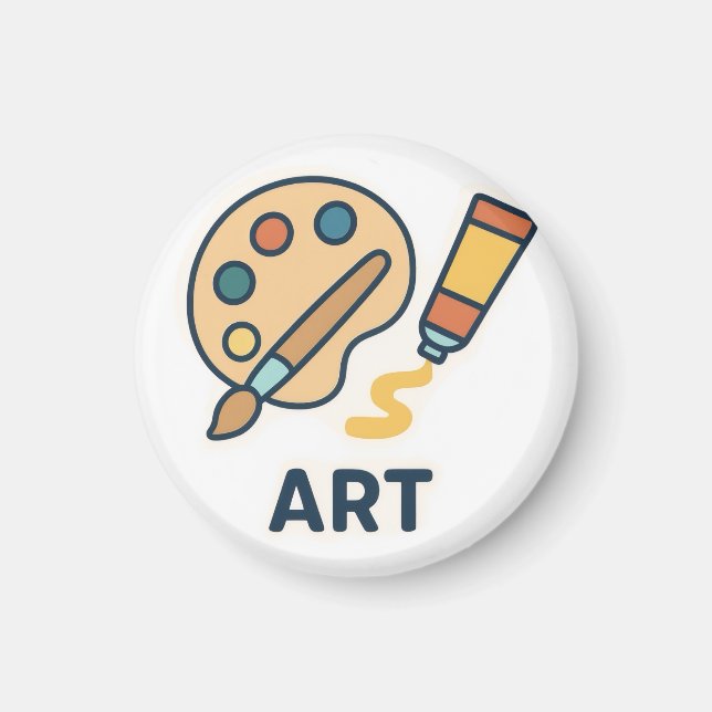 Art Subject – Paint Palette & Brush Magnet (Front)