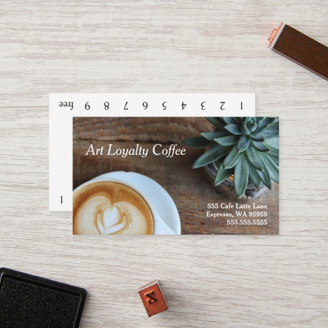 Art & Succulent Loyalty Coffee Punch-Card Card (Front/Back In Situ)